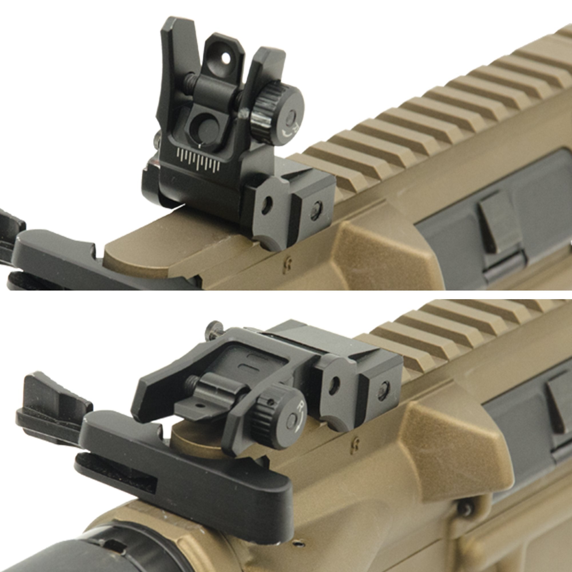Matte black anodized aluminum body of UTG rear sight