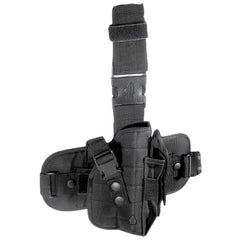 UTG Special Ops Gen II leg holster worn on the right thigh for rapid pistol access.