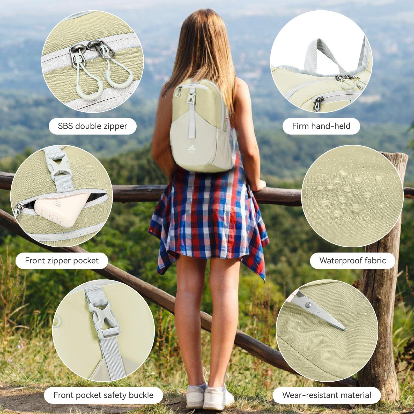UtiaMiaoGonGo 15L front expandable pocket for towels or light layers while hiking.