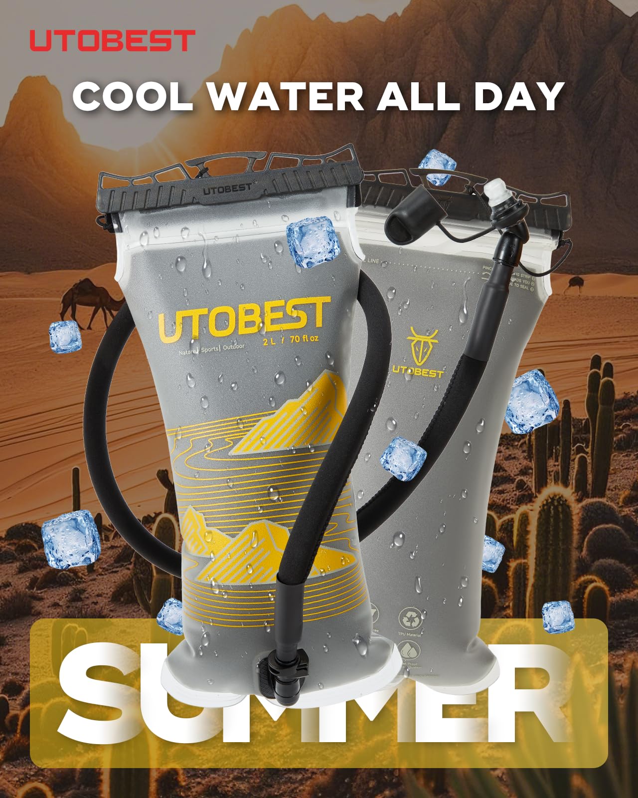 UTOBEST ultralight hydration bladder supports long hikes with minimal weight