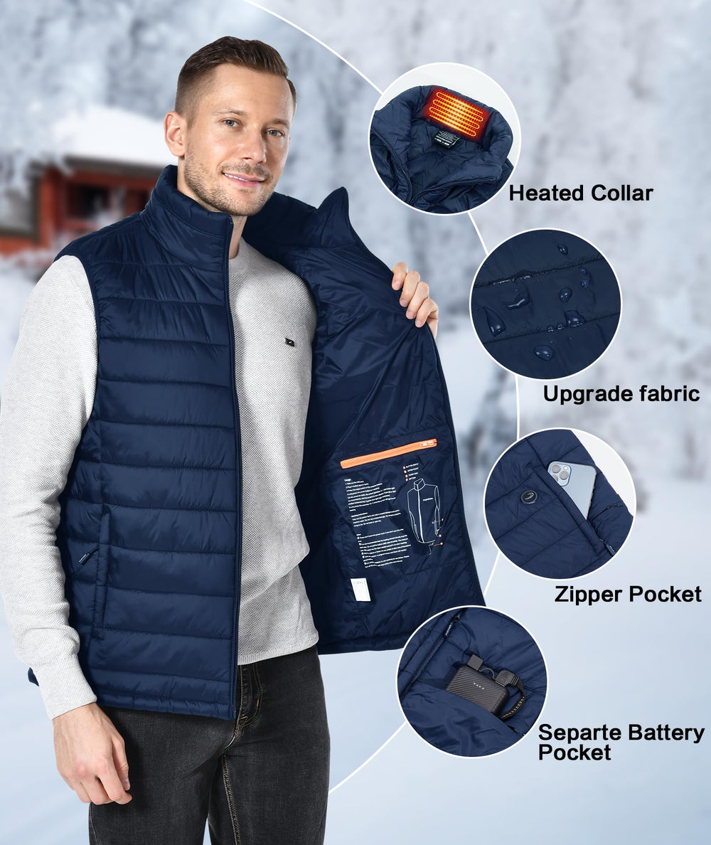 uupalee heated vest chest heat area delivers torso warmth for cold days