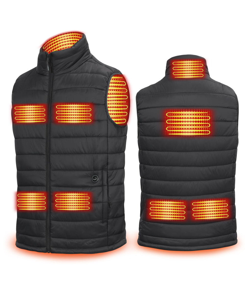 uupalee men's heated vest front view showing windproof outer fabric and fit for cozy warmth