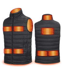 uupalee men's heated vest front view showing windproof outer fabric and fit for cozy warmth