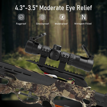 UUQ crossbow scope is waterproof and fog-proof for all-weather visibility.