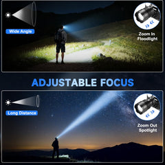 UUYEE headlamp adjustable focus demonstrates zoomable beam for versatile lighting.