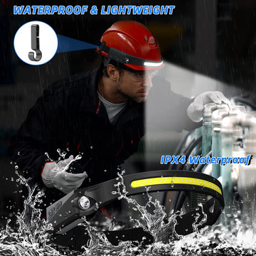 UUYEE IPX4 waterproof headlamp handles rain during outdoor activities.
