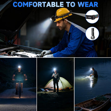 UUYEE headlamp kit includes USB-C charging and spare batteries for outdoor readiness.