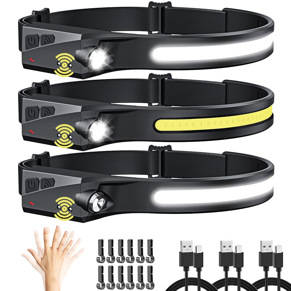 UUYEE headlamp wide-beam 230-degree view enables hands-free outdoor visibility.