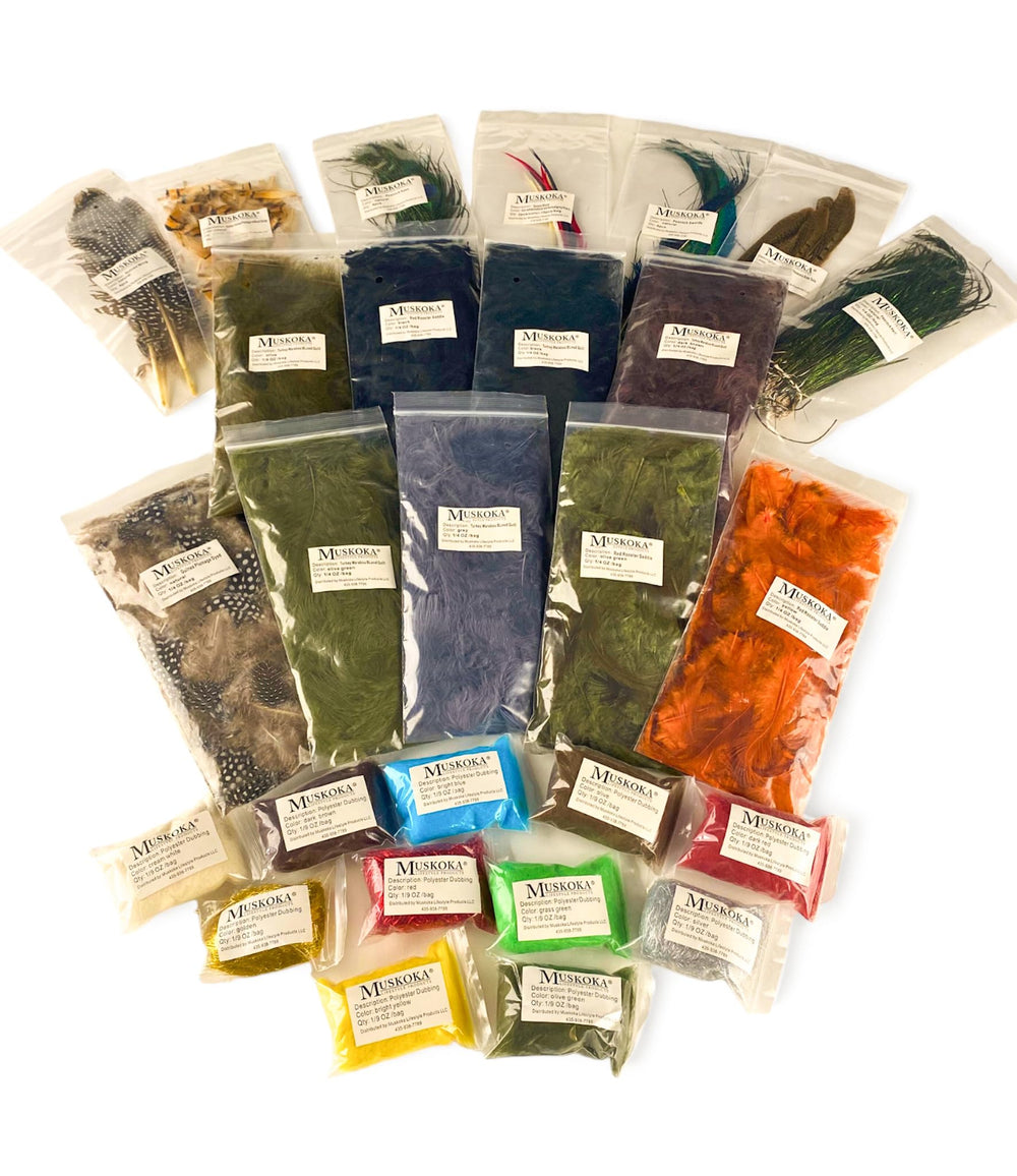 UV-dyed marabou feathers for fly tying