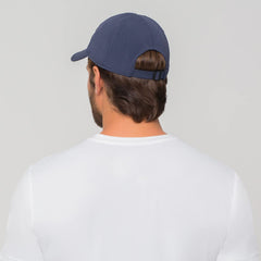 UV.LINE UV PRO Cap navy side view highlighting adjustable fit with Velcro closure