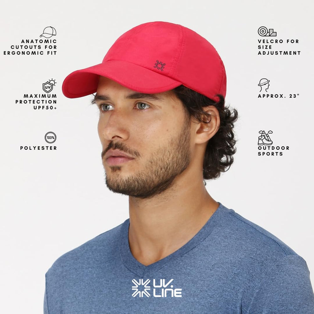 UV.LINE UV PRO Cap navy Velcro closure closeup for customizable fit