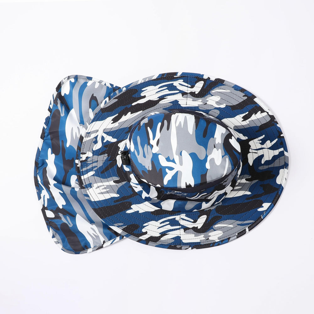 Sun hat with adjustable chin strap for windy conditions