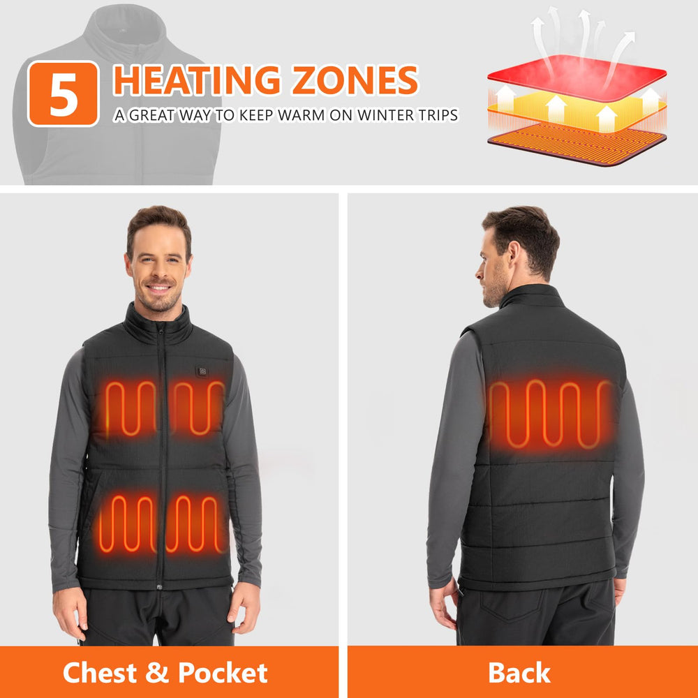 UVSAI heated vest back view showing even heat distribution