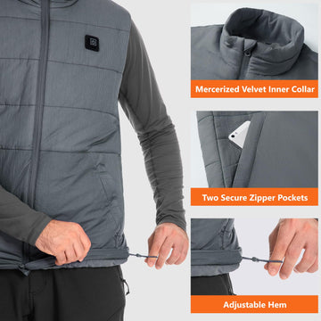 UVSAI heated vest in outdoor activity setting demonstrates versatile warmth on demand.