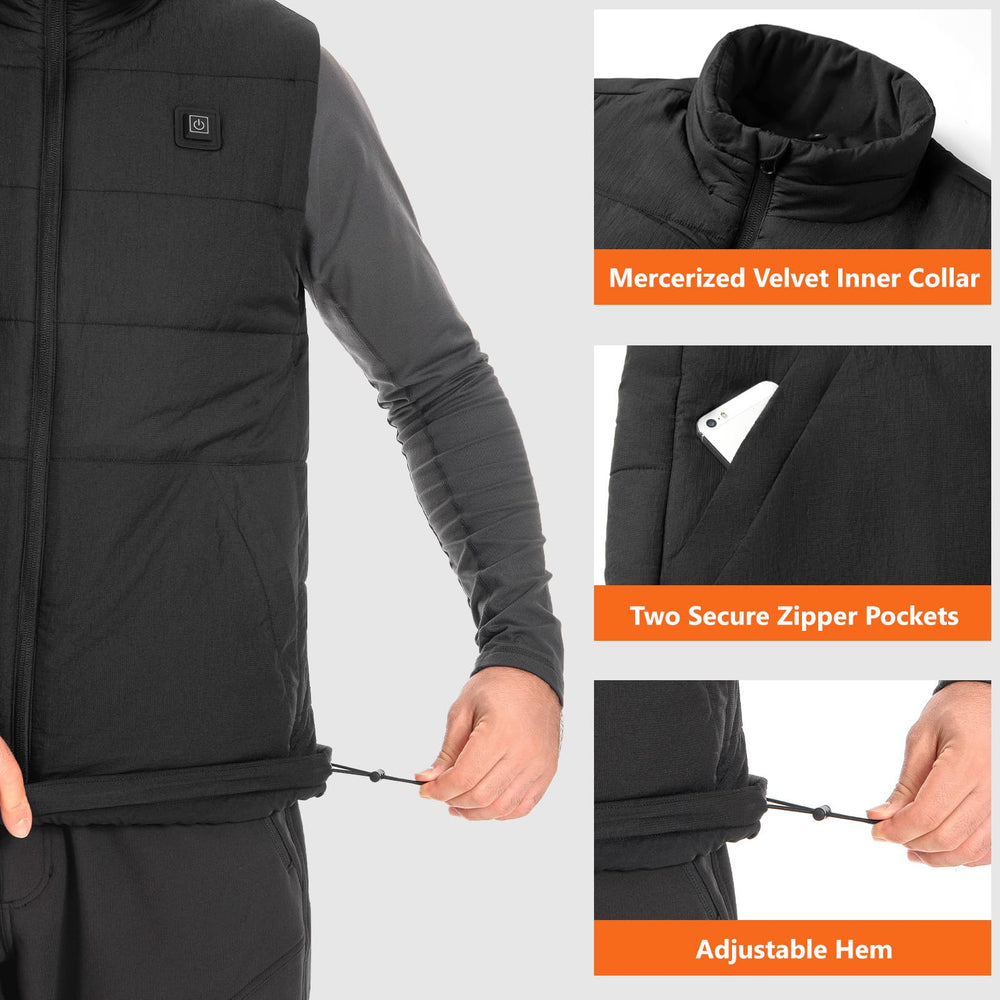 UVSAI heated vest water-resistant finish suitable for light weather
