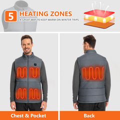 UVSAI men's heated vest side-pocket view showing secure storage during activities.