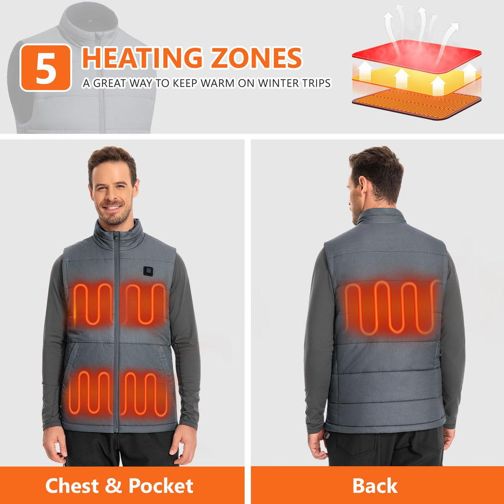 UVSAI heated vest side profile highlighting lightweight warmth during activity
