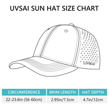 UVSAI UPF 50+ baseball cap rear view highlighting adjustable hook-and-loop fit.