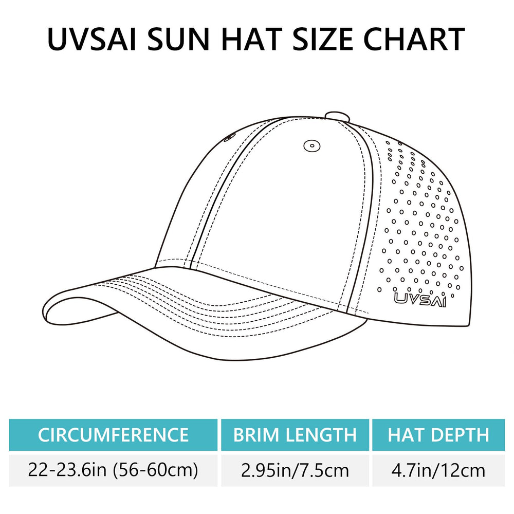 UVSAI UPF 50+ baseball cap rear view highlighting adjustable hook-and-loop fit.