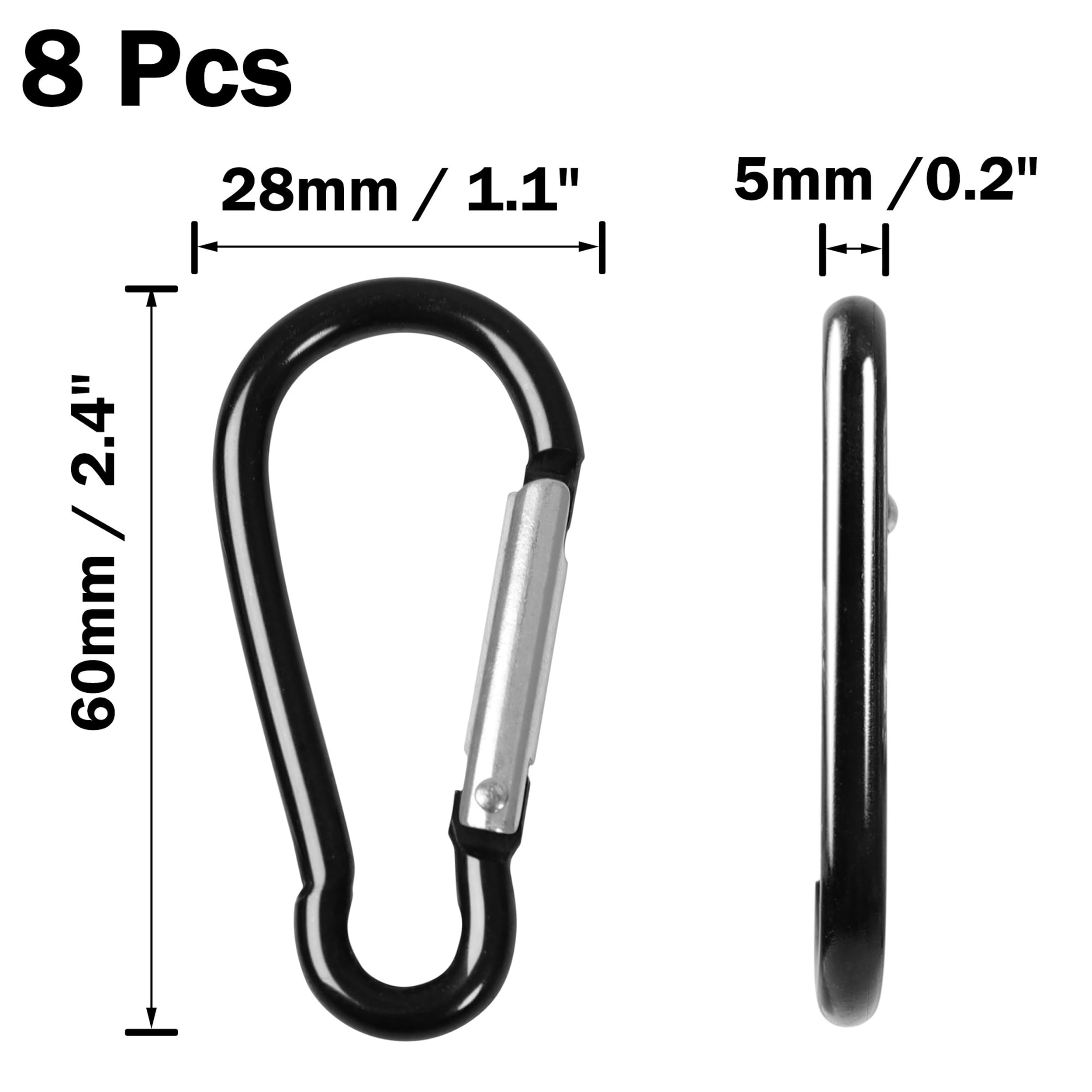 uxcell aluminum alloy carabiner clip close-up highlighting lightweight and rust-resistant finish
