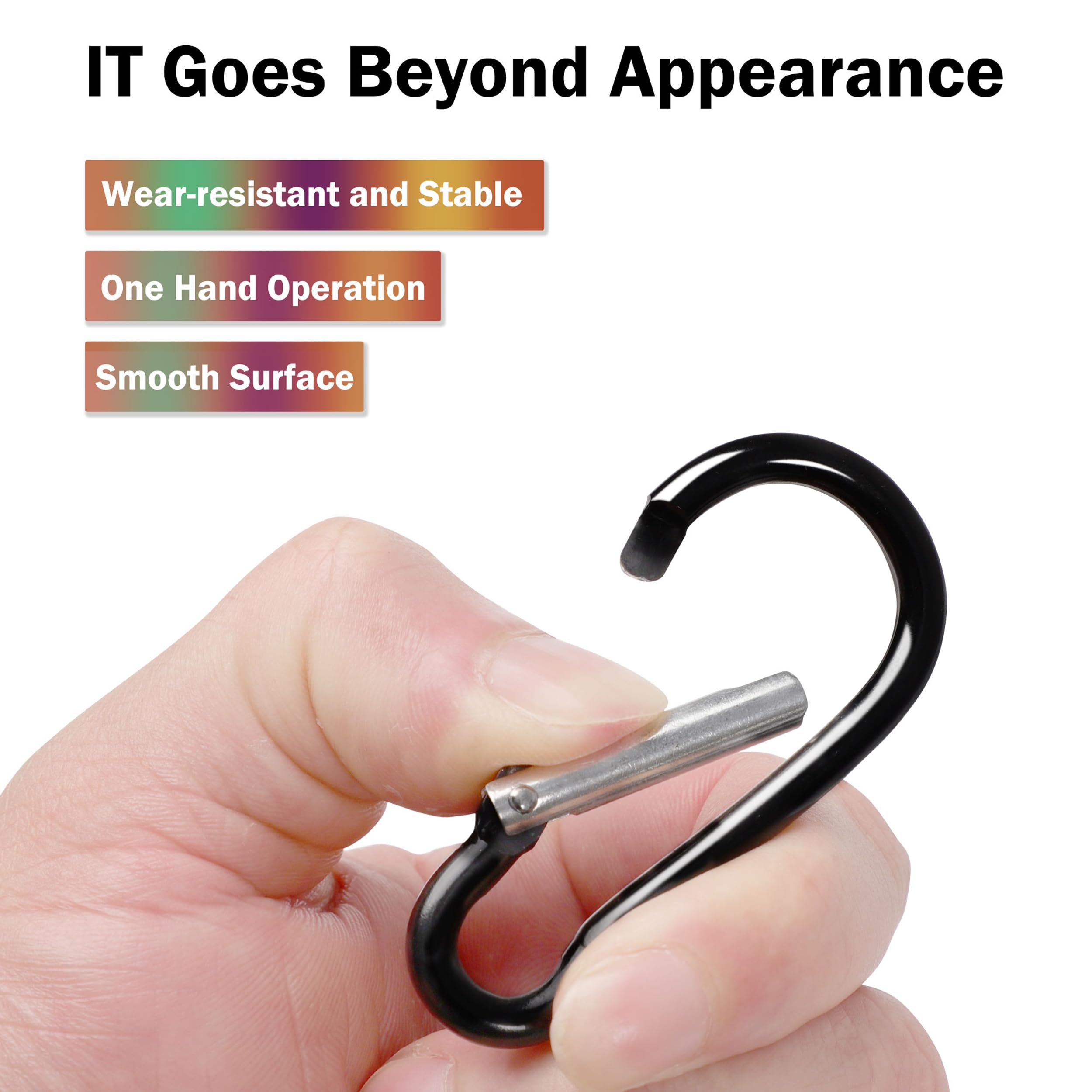 uxcell 2.4-inch carabiner attached to backpack for quick access