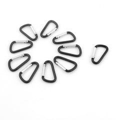 uxcell aluminum D-shaped carabiner clip attached to a backpack for lightweight organization