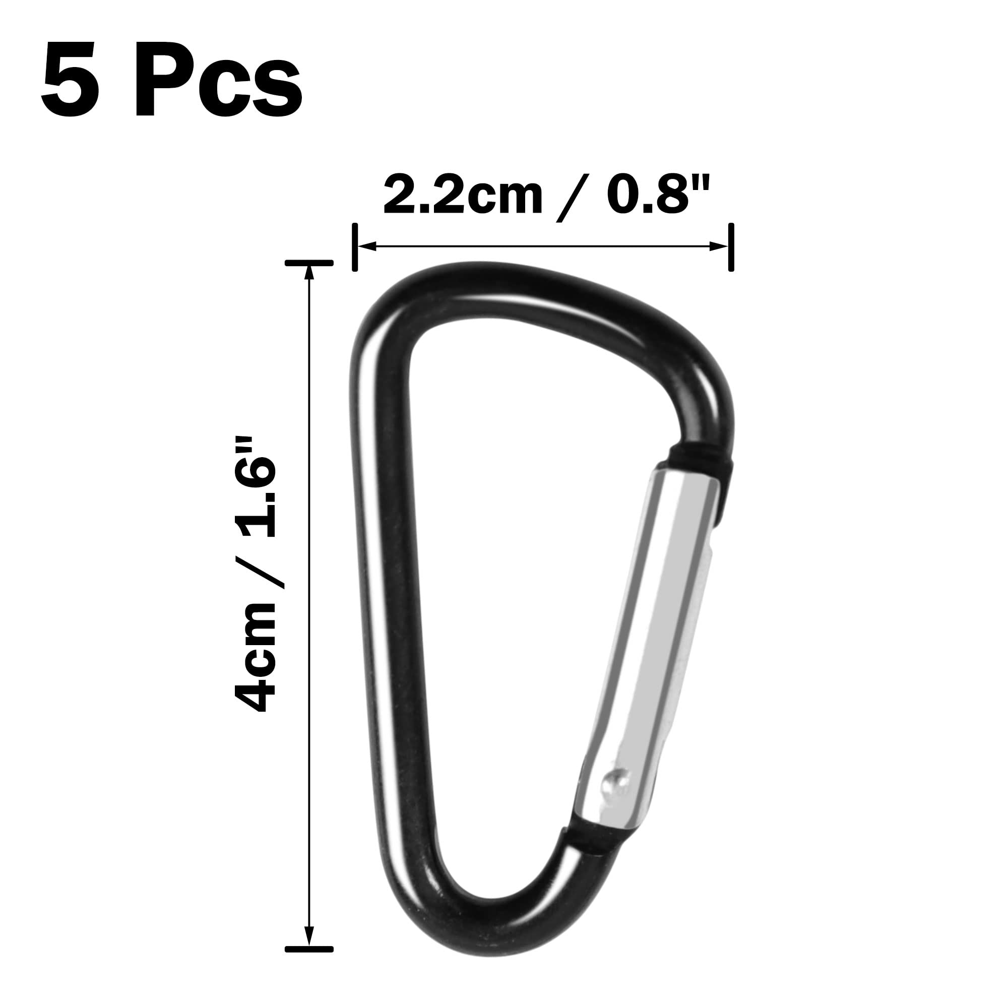 uxcell aluminum snap-hook 5pack black; versatile quick-attach clip for bags and gear