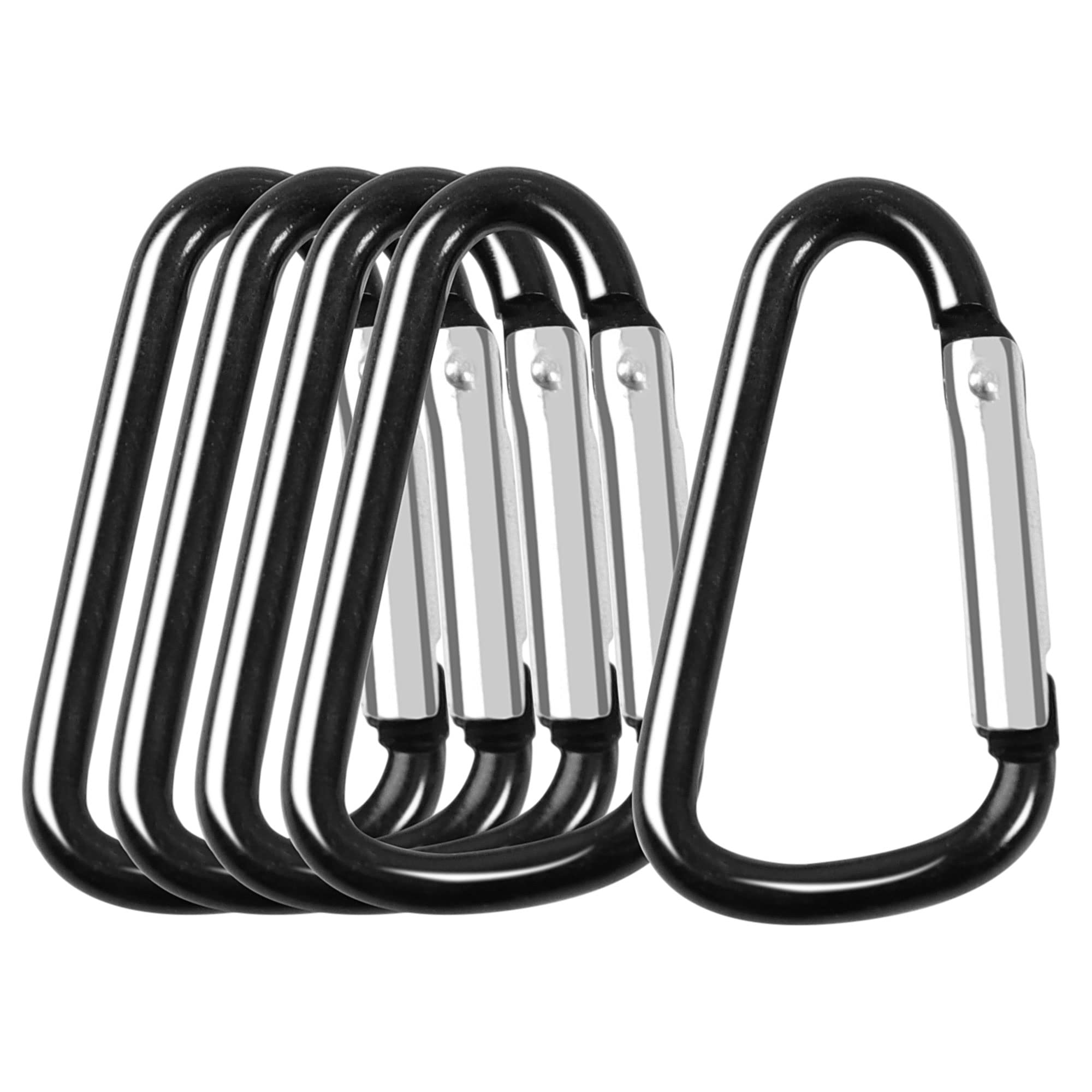 uxcell carabiner clip 16inch black; compact, sturdy key attachment for daily use