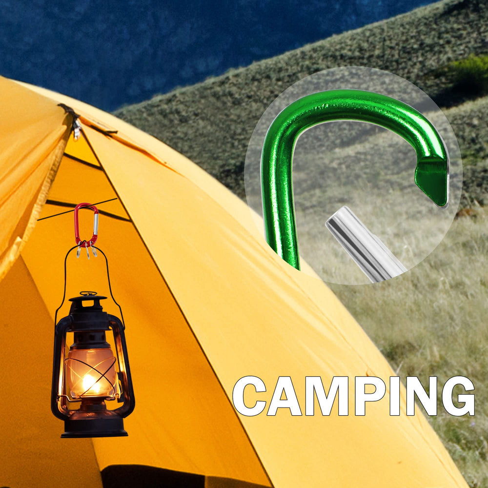 uxcell carabiner clip green hanging-gear demonstrates outdoor versatility for camping