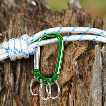 uxcell carabiner clip green metal-texture highlights durable aluminum alloy