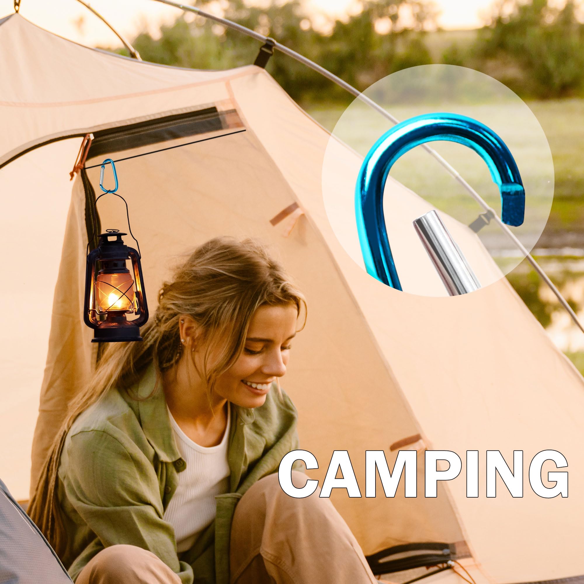 uxcell carabiner teal easy open close for fast gear attachment