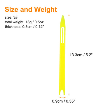 uxcell cast net needle shuttle in yellow supports flexible net design.