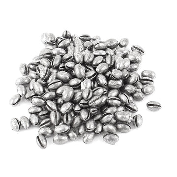uxcell egg-shape fishing weights, 200pcs, packaged for versatile sinker adjustments in bass and panfish.
