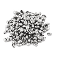 uxcell egg-shape fishing weights, 200pcs, packaged for versatile sinker adjustments in bass and panfish.