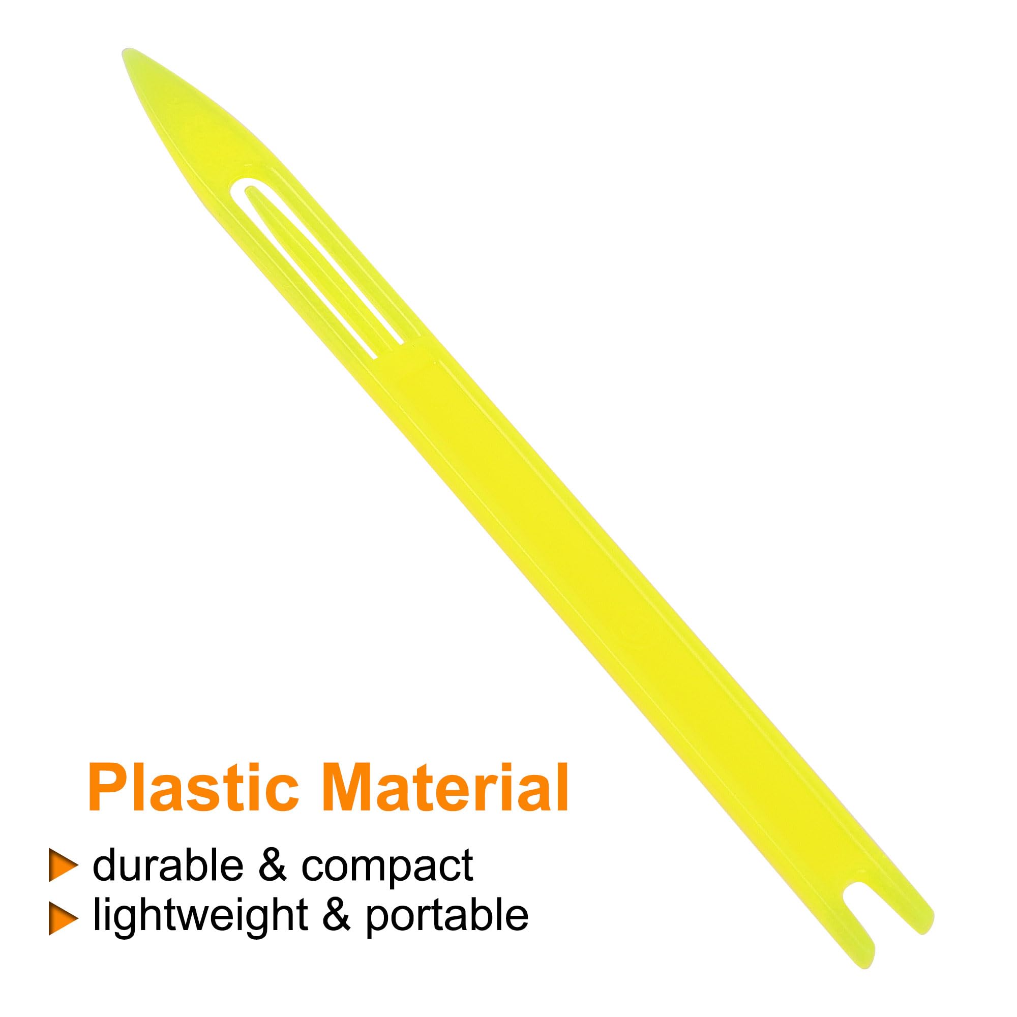 uxcell fishing net needle shuttle in yellow for on-site mending.