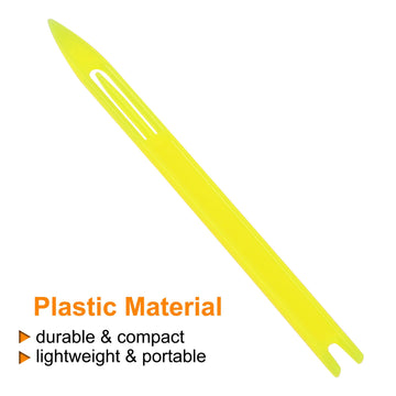 uxcell fishing net needle shuttle in yellow for on-site mending.