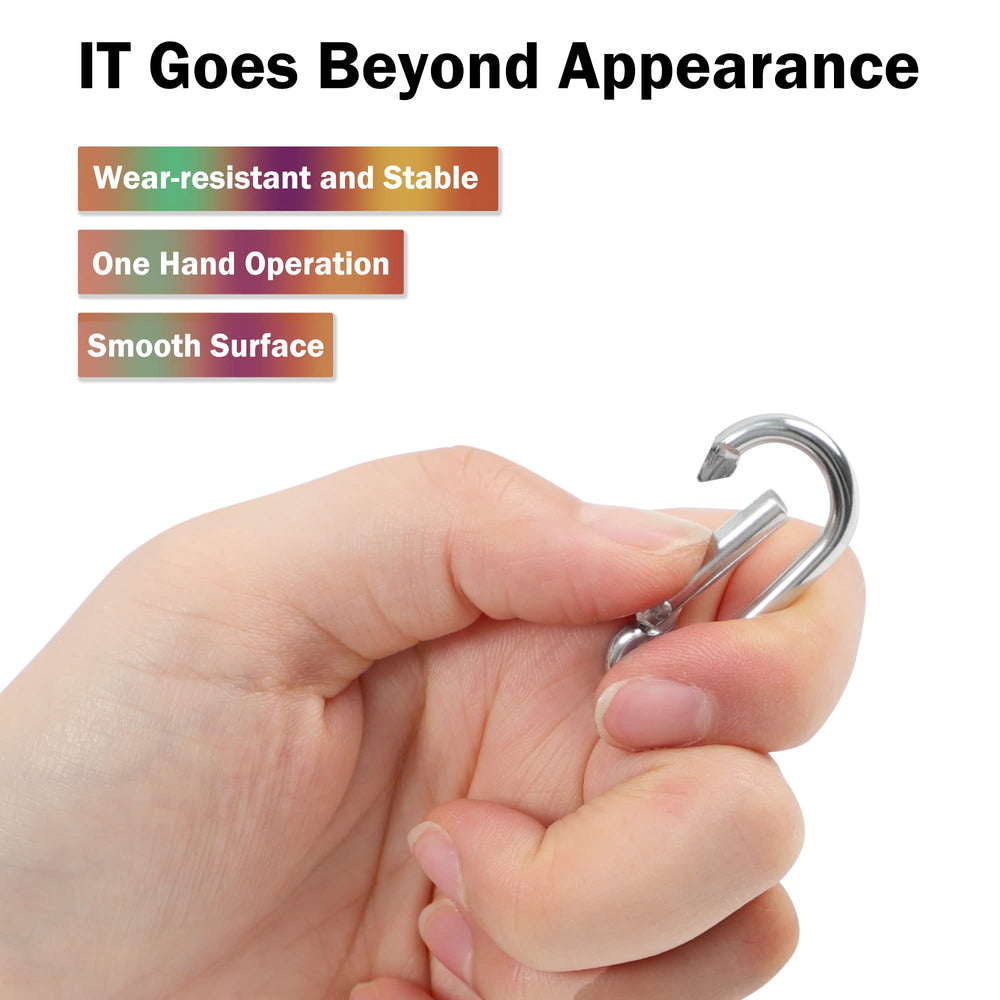 uxcell gourd-shaped carabiner clipped to a bag strap for secure carry