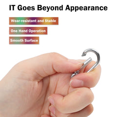 uxcell gourd-shaped carabiner clipped to a bag strap for secure carry