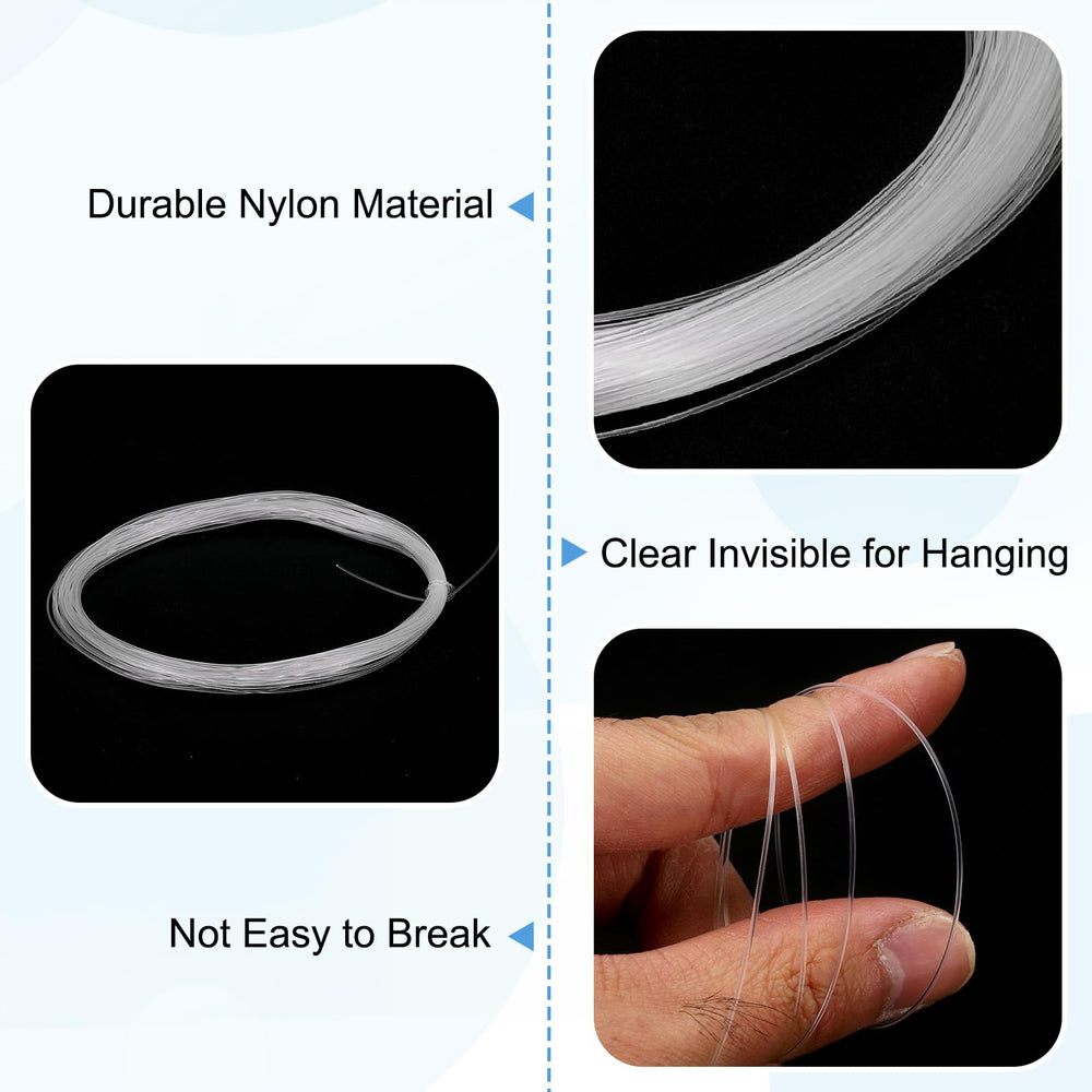uxcell hanging string transparent: virtually invisible against white backgrounds for clean displays.