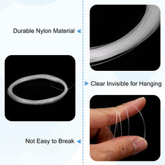 uxcell hanging string transparent: virtually invisible against white backgrounds for clean displays.
