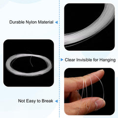 uxcell clear fishing line wire nearly invisible against bright backgrounds
