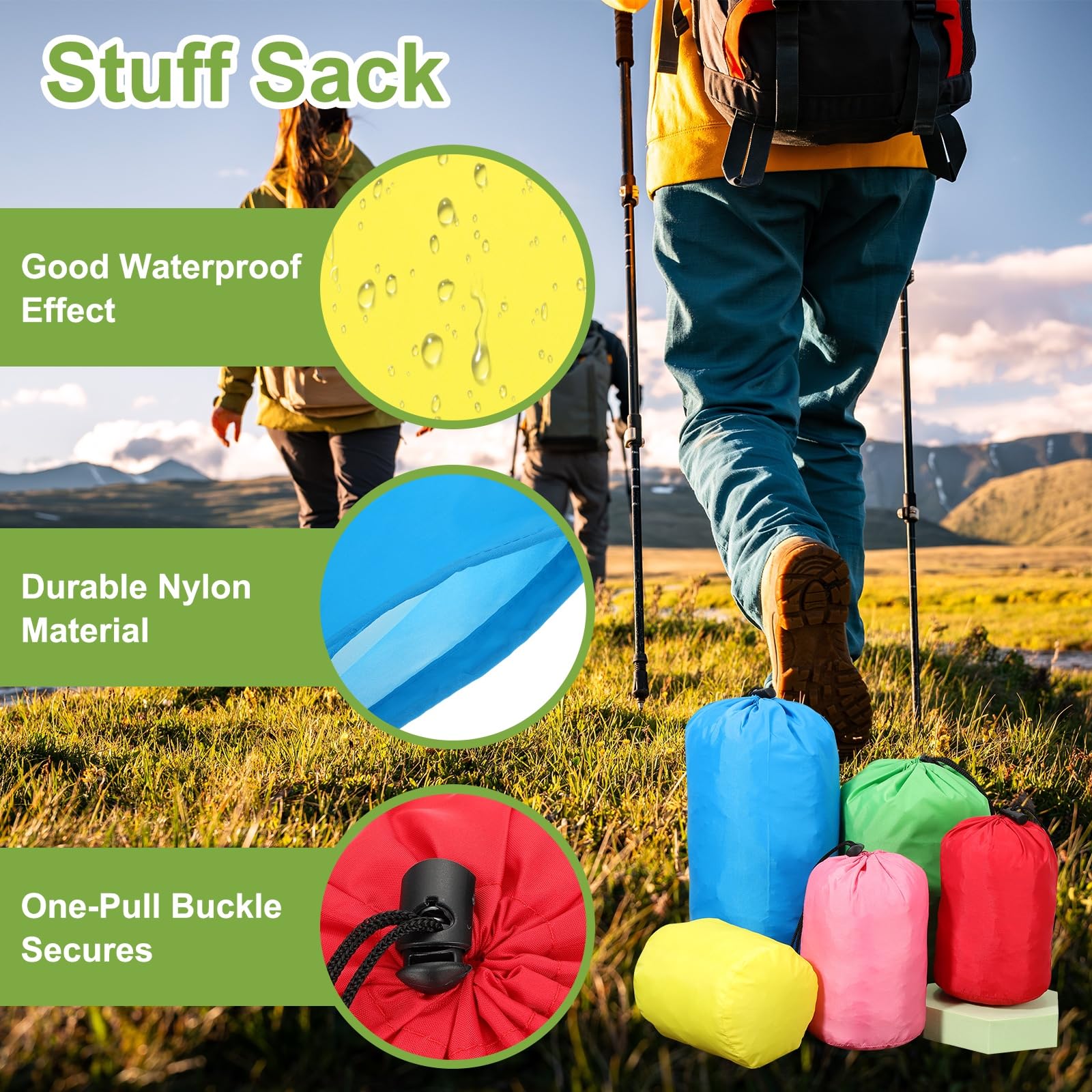uxcell lightweight stuff sack supports heavy loads without tearing on trips.