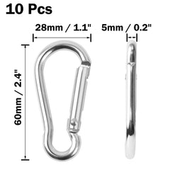 uxcell spring snap hook carabiner demonstrates quick lock action for fast attachment