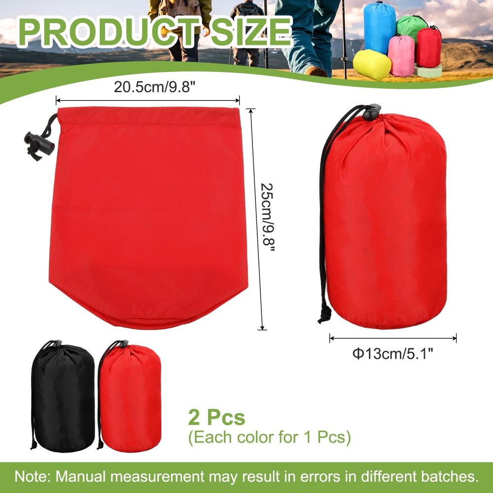 uxcell nylon stuff sack black, versatile drawstring storage for hiking and backpacking.