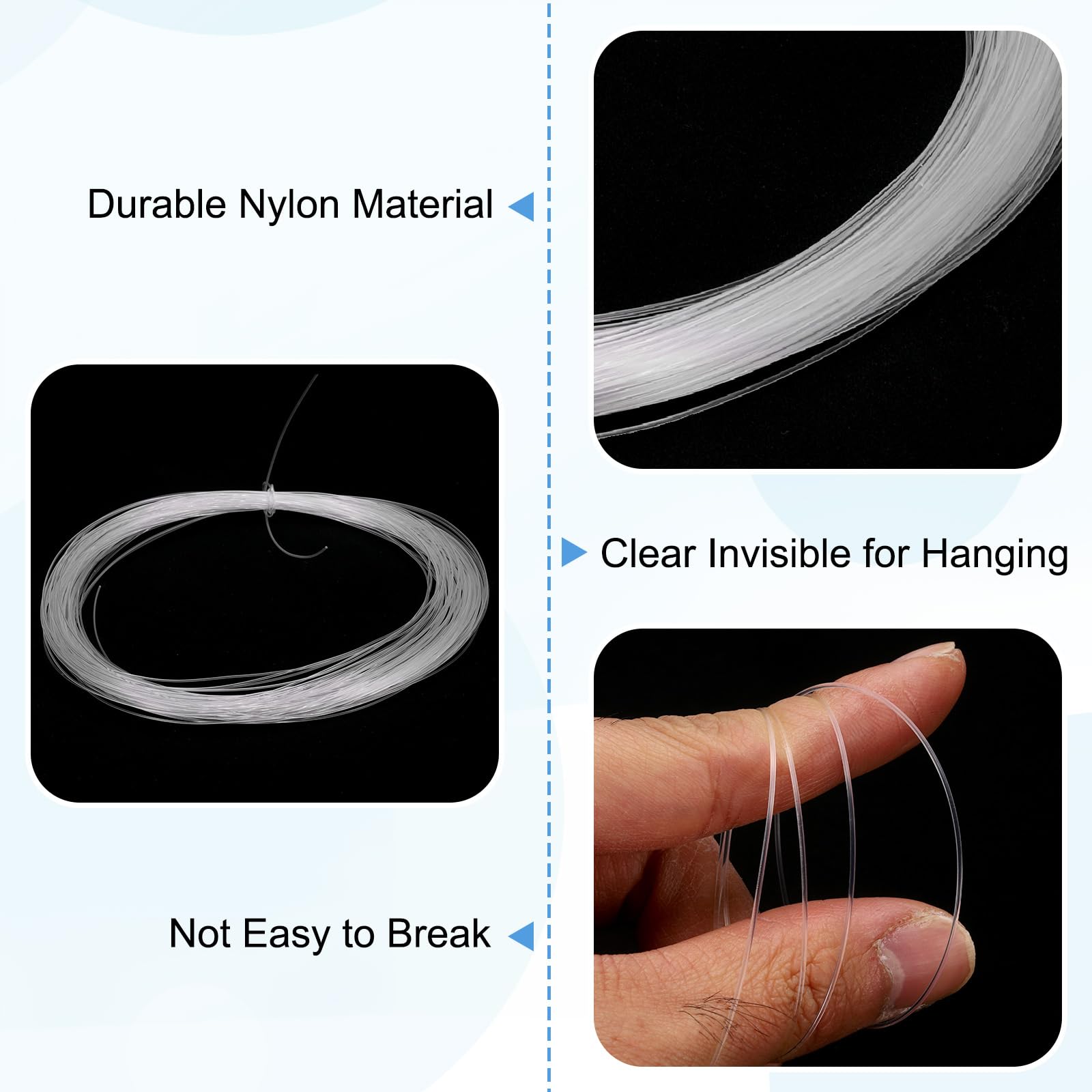 uxcell transparent cord ideal for delicate beadwork and displays.