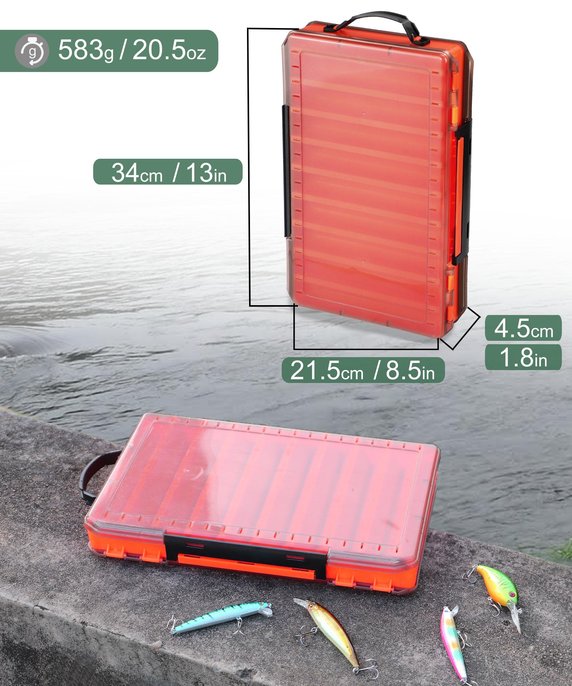 Uxwuy 18-compartment tackle box interior