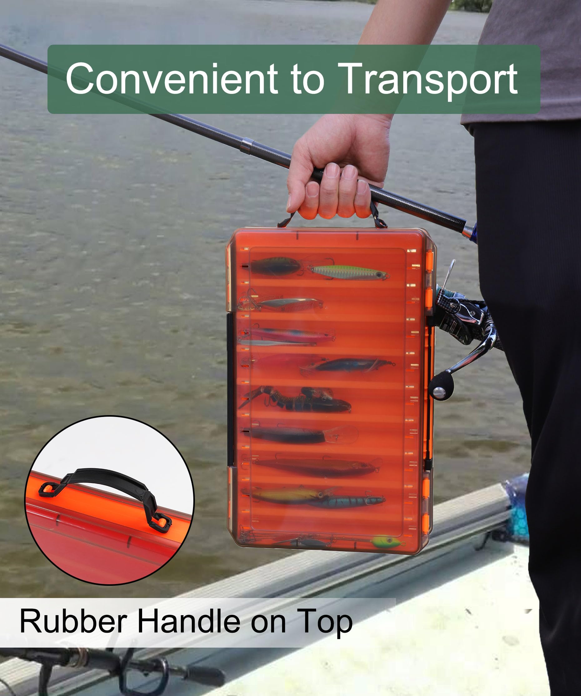 Uxwuy lure box dimensions 13 x 8.5 x 1.8 inches