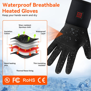 UYIPL heated gloves all-weather use across skiing, biking, hunting, camping adventures.