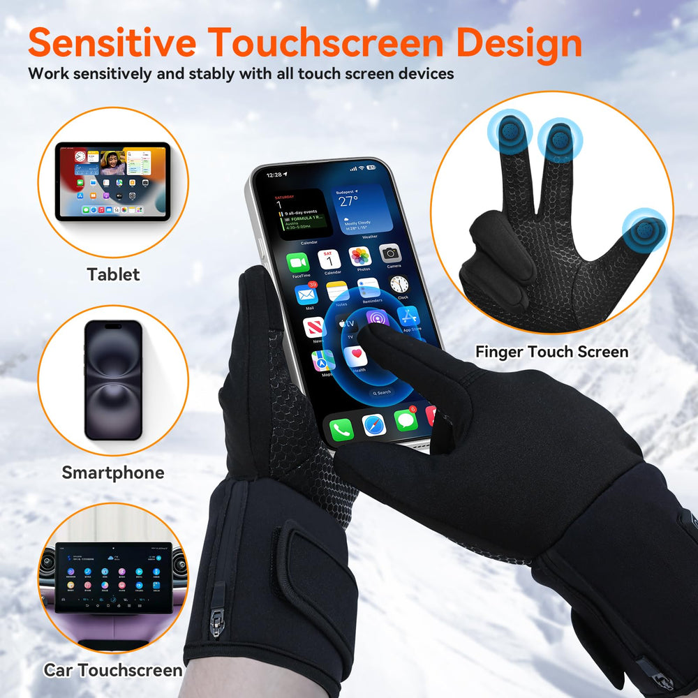 UYIPL heated gloves polar fleece lining provides soft insulation against cold wind.