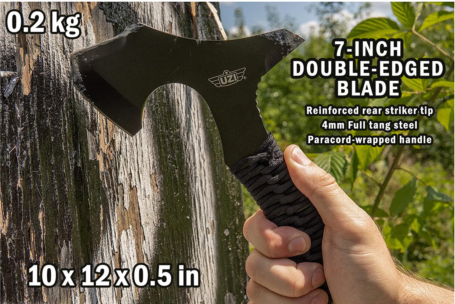 UZI axe with lanyard attachment for easy carry and quick access